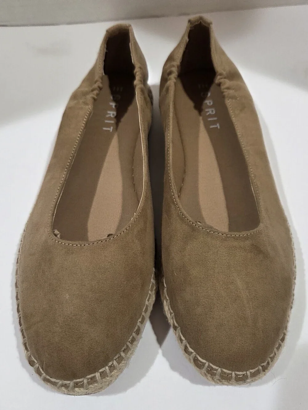 Esprit Women’s Suede Espadrille Flats in Brown 8 .